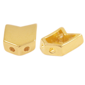 Perles en m&eacute;tal DQ duo beads fl&egrave;che Dor&eacute; (sans nickel)