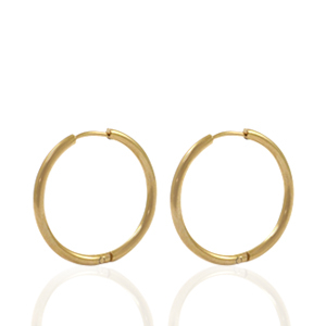 Boucles d'oreilles en acier Inox cr&eacute;oles 18mm Dor&eacute;