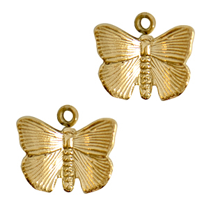 Breloques en acier Inox papillon Dor&eacute;
