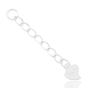 Argent 925 appr&ecirc;ts cha&icirc;nette d'extension c&oelig;ur Argent