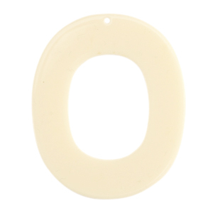 Pendentifs en r&eacute;sine ovale Blanc cass&eacute;