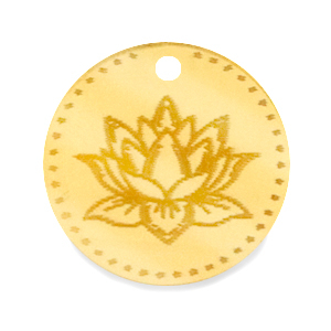 Breloques Plexx 20mm Fleur de naissance Juillet - N&eacute;nuphar Dor&eacute;