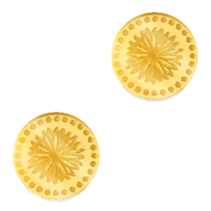 Cabochons Plexx 12mm Fleur de naissance Septembre - Aster Dor&eacute;