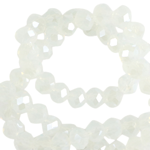 Perles &agrave; facettes 8x6mm disque Heishi Crystal laiteux-pearl shine coating