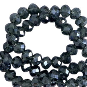 Perles &agrave; facettes 3x2mm disque Heishi Bleu interstellaire-pearl shine coating