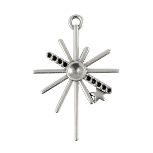 Breloques en m&eacute;tal DQ &eacute;toile Argent&eacute; antique (sans nickel)