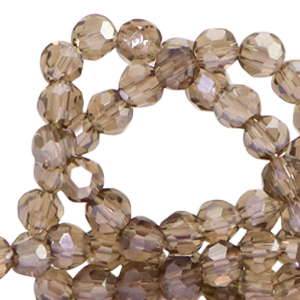 Perles &agrave; facettes rondes 4mm Topaze clair-top shine coating