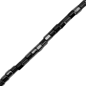 Perles h&eacute;matites tube 2mm Noir