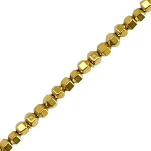 Perles h&eacute;matites hexagon 2mm Dor&eacute;
