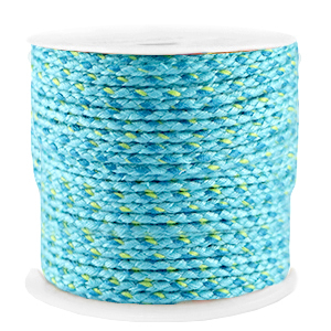 Cordon tress&eacute; tendance 2mm Bleu-jaune