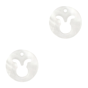 Pendentifs coquillage specials taureau Blanc (couleur naturelle)