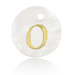 Pendentifs coquillage specials lettre O Dor&eacute;-blanc (couleur naturelle)