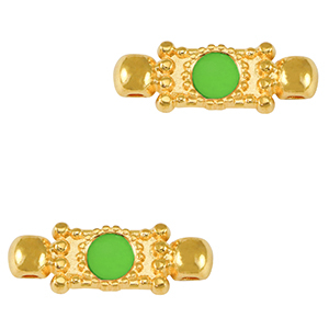 Breloques en m&eacute;tal DQ connecteur Dor&eacute;-vert n&eacute;on (sans nickel)