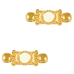 Breloques en m&eacute;tal DQ connecteur Dor&eacute;-blanc ivoire (sans nickel)