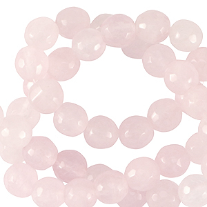 Pierres naturelles Quartz Laiteux 4mm facett&eacute;es Rose doux