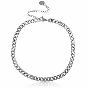Chaines de cheville en acier Inox jaseron maillons Argent&eacute;