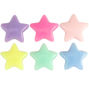 Perles lettres acryliques &eacute;toile Multicolore pastel