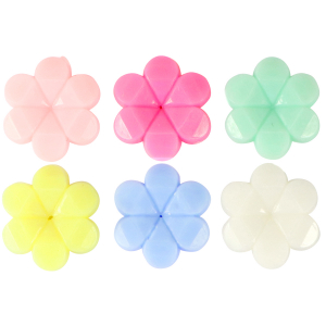 Perles lettres acryliques fleur Multicolore pastel