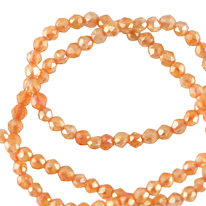 Perles &agrave; facettes rondes 2mm Orange kaki-AB coating