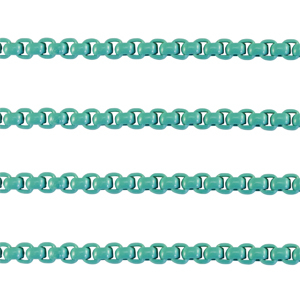 Cha&icirc;ne maille jaseron 3mm Vert &eacute;meraude
