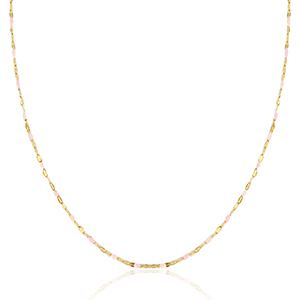 Colliers en acier Inox Rose clair multicolore-dor&eacute;