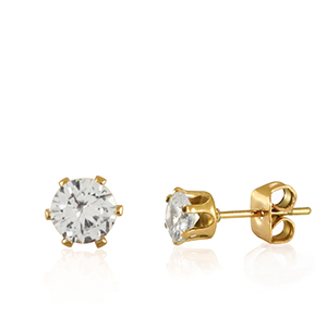 Boucles d'oreilles en acier Inox zirconium D&oacute;re