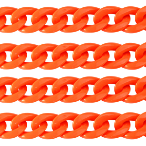 Cha&icirc;ne acrylique 22mm brillante Orange n&eacute;on