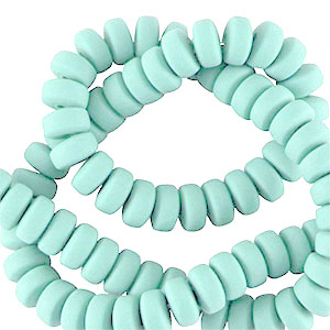 Perles en polym&egrave;re rondelles 7mm Bleu clair