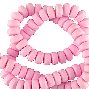 Perles en polym&egrave;re rondelles 7mm Rose pur