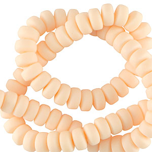 Perles en polym&egrave;re rondelles 7mm P&ecirc;che orange
