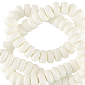 Perles en polym&egrave;re rondelles 7mm Blanc