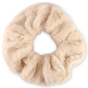 Chouchous pour cheveux fourrure Rose peau de p&ecirc;che