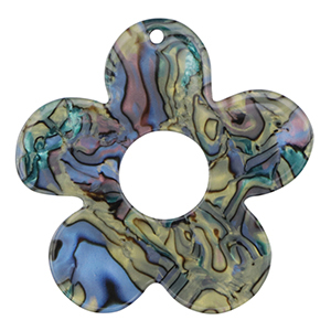 Pendentifs en r&eacute;sine fleur Multicolore marbr&eacute;