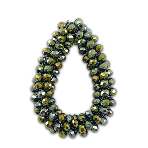 Pendentifs facett&eacute;es goutte Vert olive