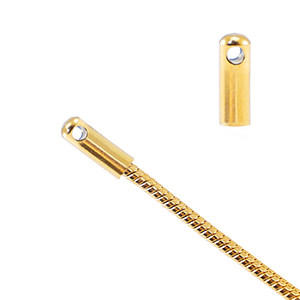 Appr&ecirc;ts en acier Inox embout pour cha&icirc;ne maille jaseron serpentine &Oslash;1.7mm Dor&eacute;