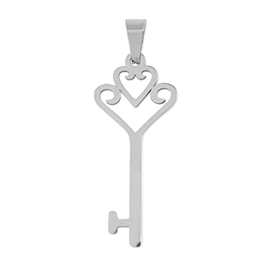 Breloques en acier inox cl&eacute; Argent&eacute;