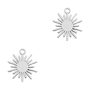 Breloques en acier Inox soleil Argent&eacute;