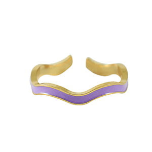 Bagues en acier Inox Dor&eacute;-violet
