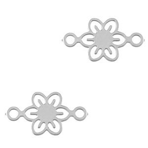 Breloques en acier Inox connecteur boh&egrave;mes 6mm Argent&eacute;