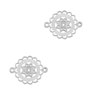 Breloques en acier Inox connecteur boh&egrave;mes 10mm Argent&eacute;
