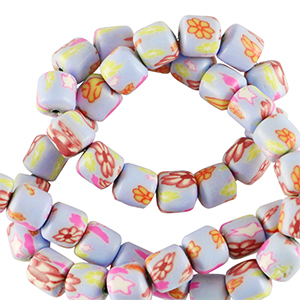 Perles en polym&egrave;re 6mm Lilas-multicolore