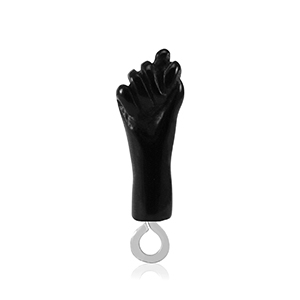 Pendentifs en r&eacute;sine "Mano Fico" Noir-argent&eacute;