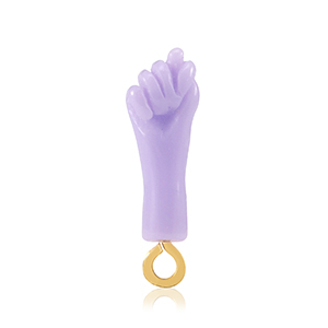 Pendentifs en r&eacute;sine "Mano Fico" Lilas pur-dor&eacute;