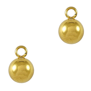 Breloques en acier Inox boule 6mm Dor&eacute;