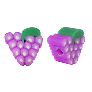 Perles en polym&egrave;re raisin Violet-vert