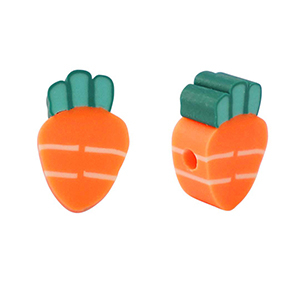 Perles en polym&egrave;re carotte Orange-vert