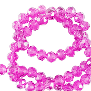 Perles &agrave; facettes 4x3mm disque Heishi Rose n&eacute;on