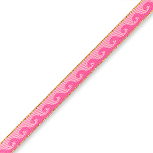 Ruban texte waves Fuchsia-rose clair