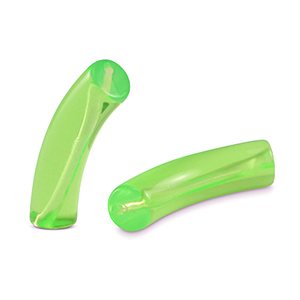 Perles tubes acryliques Vert p&eacute;ridot