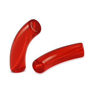 Perles tubes acryliques Rouge